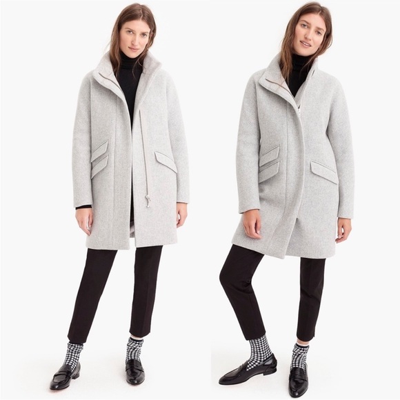 NWT J.Crew Cocoon Coat in Italian Stadium-Cloth Wool Petite Fit - Picture 1 of 9